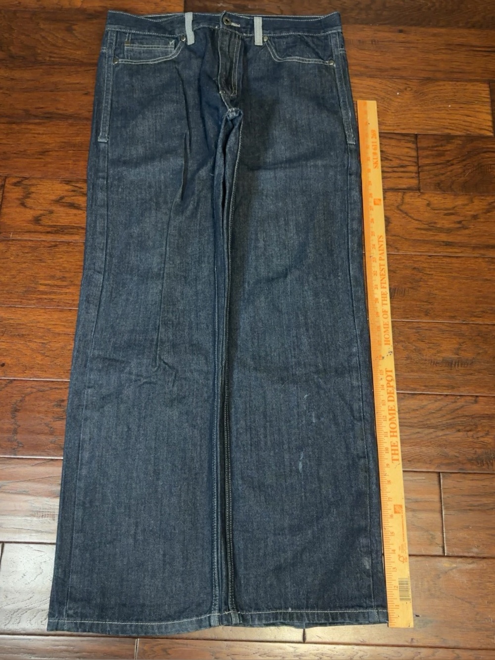 Sean John Dark Wash Wide Leg Denim Jeans Size 34 Relaxed Fit